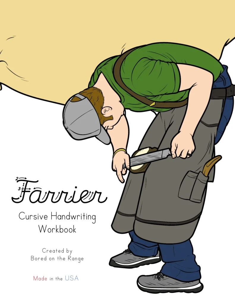 Book Cover: Farrier: Cursive Handwriting Workbook